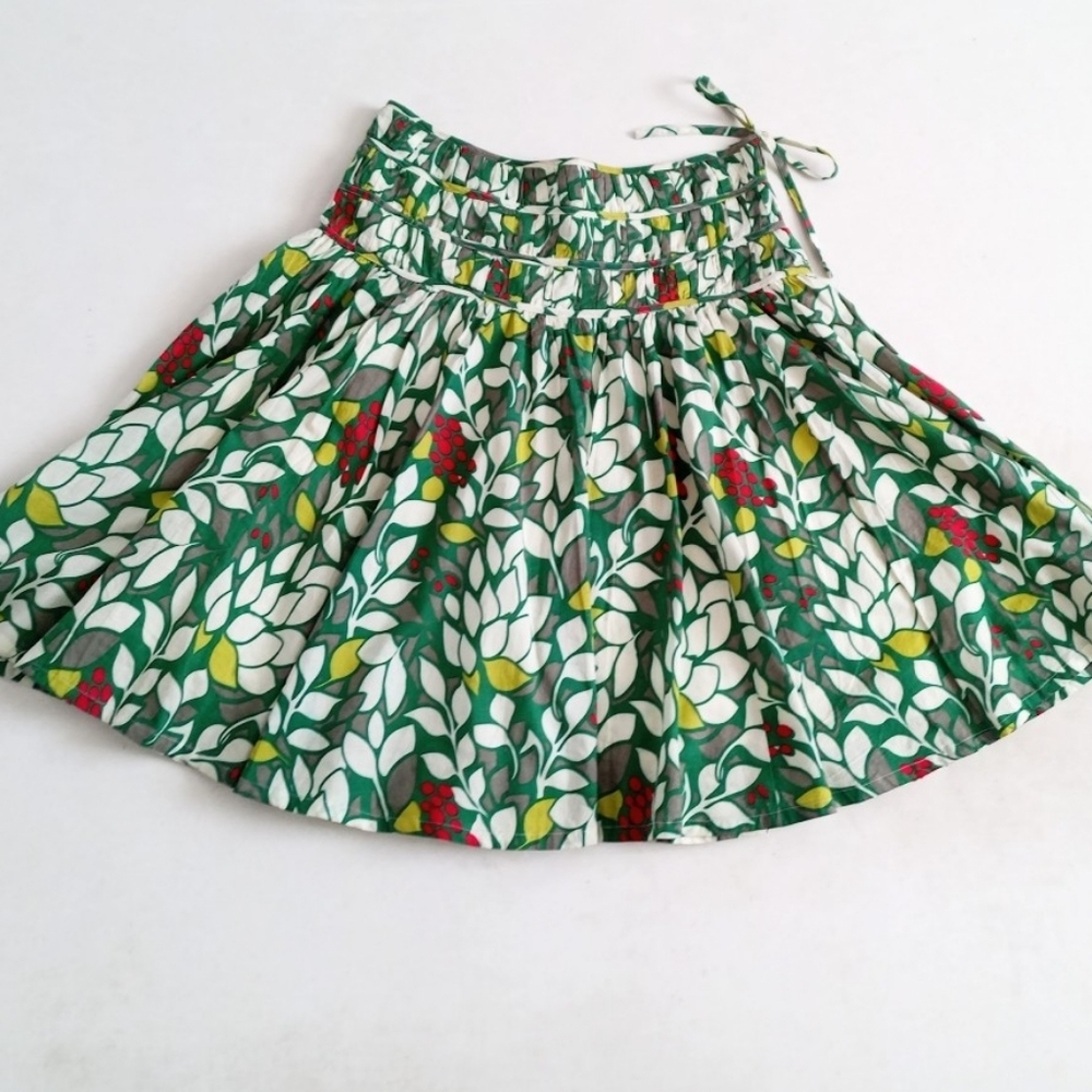 Lapis Y2K botanical print cotton skirt